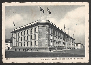 1941 'Berlin Reichschancellor Vossstrasse, Corner of Hermann-Goring-Strasse' Nazi Propaganda Postcard