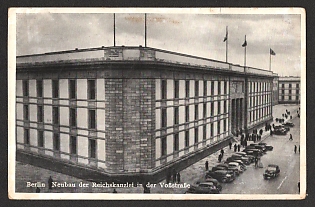 1939 'Berlin New Reich Chancellery Building on Vossstrasse' Nazi Propaganda Postcard