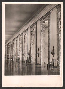 1933-1945 'Berlin. New Reich Chancellery, Long Hall, Window Wall' Nazi Propaganda Postcard