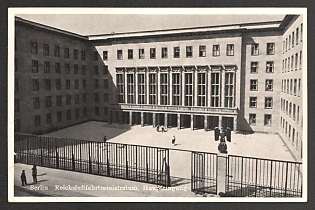 1939 'Berlin Reich Air Ministry, Main Entrance' Nazi Propaganda Postcard