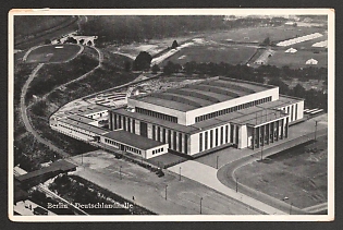 1939 'Berlin Deutschlandhalle' Nazi Propaganda Postcard