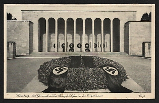 1933-1945 'Nuremberg. The Memorial and the Fuhrer's Wreath in the Luitpold Arena' Nazi Propaganda Postcard