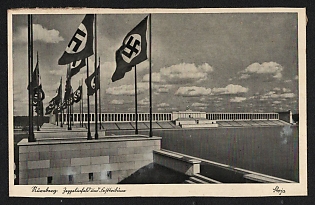1933-1945 'Nuremberg. Zeppelin Field and Festival Grandstand' Nazi Propaganda Postcard