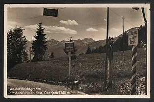 1936 'On the Reich Border at the Adolf Hitler Pass, Oberjoch 1150 M' Nazi Propaganda Postcard