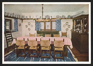 1933-1945 'Interior of the Goering Country House, Obersalzberg, Near Berchtesgaden' InteriorNazi Propaganda Postcard