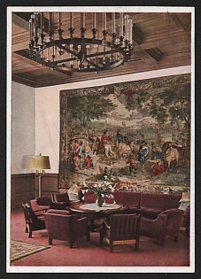 1942 'The Berghof Obersalzberg' Interior Nazi Propaganda Postcard