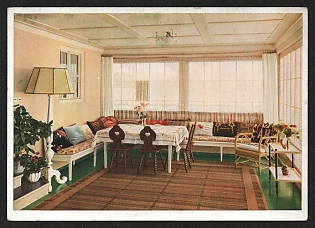 1933-1945 'Haus Wachenfeld, the Chancellor's Country House in Berchtesgaden (Obersalzberg)' Interior Nazi Propaganda Postcard