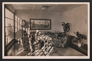 1933-1945 'Berghof Obersalzberg. Winter Garden' Interior Nazi Propaganda Postcard