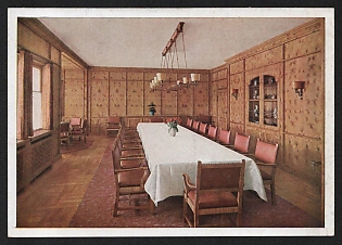 1933-1945 'Berghof Obersalzberg. Dining Room' Interior Nazi Propaganda Postcard