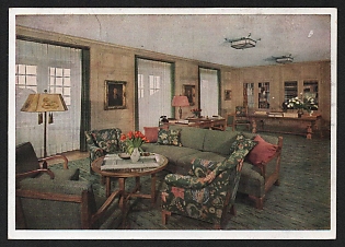 1942 'The Berghof Obersalzberg, the Fuhrer's Study' Interior Nazi Propaganda Postcard