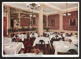 1936 'Wine and Beer Restaurant 'Mutter Engel' (Front Restaurant)' Interior Nazi Propaganda Postcard