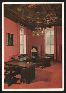 1933-1945 'Munich. The Brown House, Meeting Room of the Reich Investigation and Conciliation Committee (Party Court)' Interior Nazi Propaganda Postcard