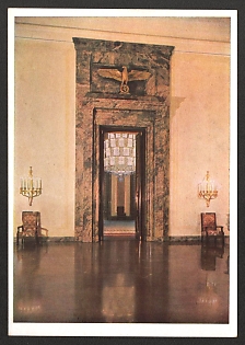 1933-1945 'New Reich Chancellor Berlin, Architect Professor Albert Speer, Entrance to the Grand Reception Hall' Interior Nazi Propaganda Postcard