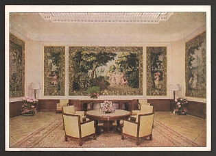 1933-1945 'New Reich Chancellor Berlin Architect Professor Albert Speer Waiting Room for the Fuhrer' Interior Nazi Propaganda Postcard