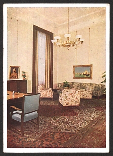 1933-1945 'New Reich Chancellor Berlin Architect Professor Albert Speer Study of Obergruppenfuhrer Bruckner' Interior Nazi Propaganda Postcard