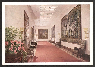 1933-1945 'New Reich Chancellor Berlin Architect Professor Albert Speer Side Corridor to the Fuhrer's Study' Interior Nazi Propaganda Postcard