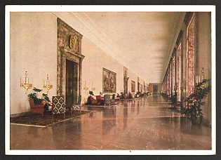 1933-1945 'New Reich Chancellor Berlin Architect Professor Albert Speer Marble Gallery' Interior Nazi Propaganda Postcard