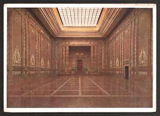 1933-1945 'New Reich Chancellor Berlin Architect Professor Albert Speer Mosaic Hall' Interior Nazi Propaganda Postcard
