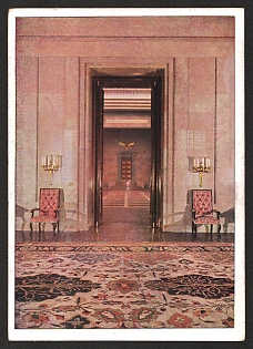 1933-1945 'New Reich Chancellery Berlin, Architect Professor Albert Speer. View of the Mosaic Hall' Interior Nazi Propaganda Postcard