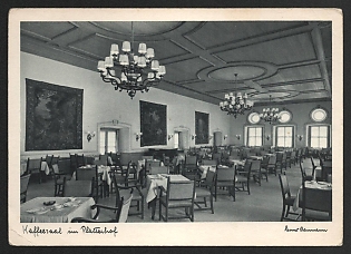 1933-1945 'Coffee Hall in the Platterhof' Interior Nazi Propaganda Postcard