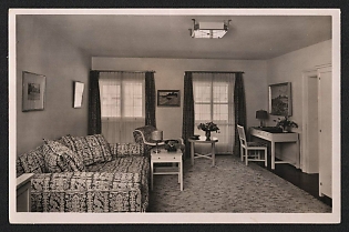 1933-1945 'Berghof Obersalzberg Guest Rooms' Interior Nazi Propaganda Postcard
