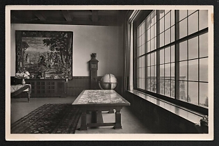 1933-1945 'Obersalzberg the Berghof before its Destruction' Interior Nazi Propaganda Postcard