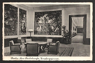1933-1945 'Berlin. New Reich Chancellery, Reception Room' Interior Nazi Propaganda Postcard