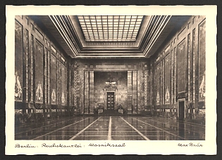 1933-1945 'Berlin Reich Chancellery Mosaic Hall' Interior Nazi Propaganda Postcard