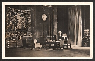 1939 'Berlin. Fuhrer's Study in the New Reich Chancellery' InteriorNazi Propaganda Postcard