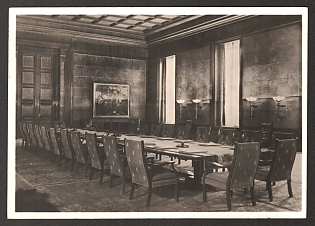 1939 'Berlin. Reich Chancellery Cabinet Meeting Room' Interior Nazi Propaganda Postcard