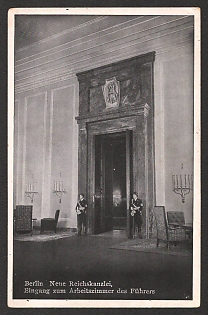 1935-1940 'Berlin. New Reich Chancellery, Entrance to the Fuhrer's Study' Interior Nazi Propaganda Postcard