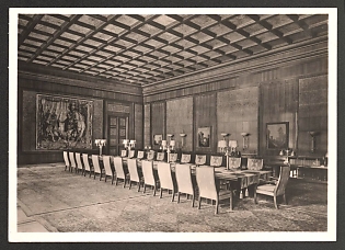 1933-1945 'Reich Chancellery' Interior Nazi Propaganda Postcard