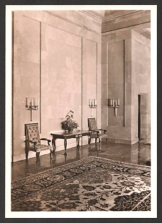 1933-1945 'New Reich Chancellery Berlin Architect Prof. Albert Speer Anteroom' Interior Nazi Propaganda Postcard
