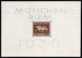 1936 Third Reich, Germany, Souvenir Sheet