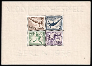 1936 Third Reich, Germany, Souvenir Sheet