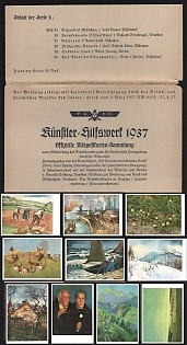 1937 'Artists' Aid Organization 1937' Nazi Propaganda Postcards Set in Booklet, Very Rare