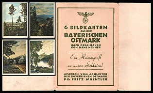 1940 'Picture Cards from the Bavarian Eastern Mark Based on Originals by Hans Neuner' Nazi Propaganda Postcards in Booklet, Very Rare