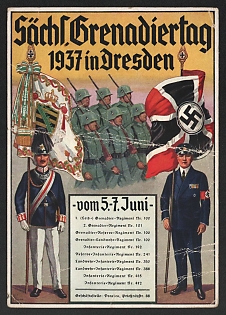 1937 'Saxon Grenadier Day 1937 in Dresden' Military Army Nazi Propaganda Postcard
