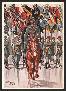 1933-1945 'Flag Company' Military Army Nazi Propaganda Postcard
