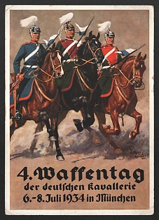 1934 'German Cavalry Weapons Day, July 6-8, 1934 in Munich' Military Army Nazi Propaganda Postcard