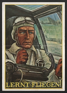 1941 'Learn to Fly!' Military Army Nazi Propaganda Postcard