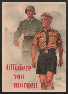 1933-1945 'Officers of Tomorrow' Military Army Nazi Propaganda Postcard