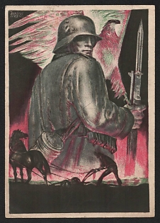 1940 'Wehrmacht Day, March 17, 1940' Military Army Nazi Propaganda Postcard