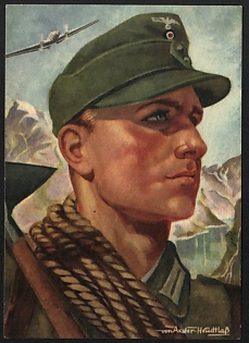1933-1945 'German Soldier' Military Army Nazi Propaganda Postcard