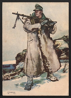 1943 'German Soldier' Military Army Nazi Propaganda Postcard