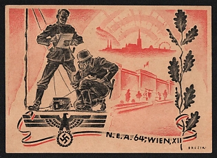 1942 'N.E.A.64; Vienna, XII' Military Army Nazi Propaganda Postcard