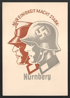 1933-1945 'Cleanliness Makes Strength Nuremberg' Military Army Nazi Propaganda Postcard