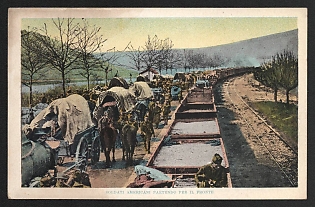 1933-1945 'American Soldiers Leaving for the Front' Military Army Nazi Propaganda Postcard