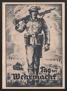1942 'Wehrmacht Day' Military Army Nazi Propaganda Postcard