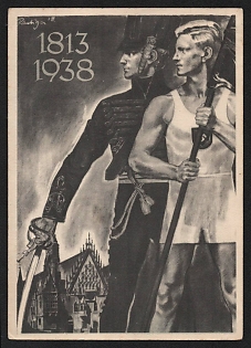 1938 'German Gymnastics and Sports Festival Breslau 1938' Military Army Nazi Propaganda Postcard